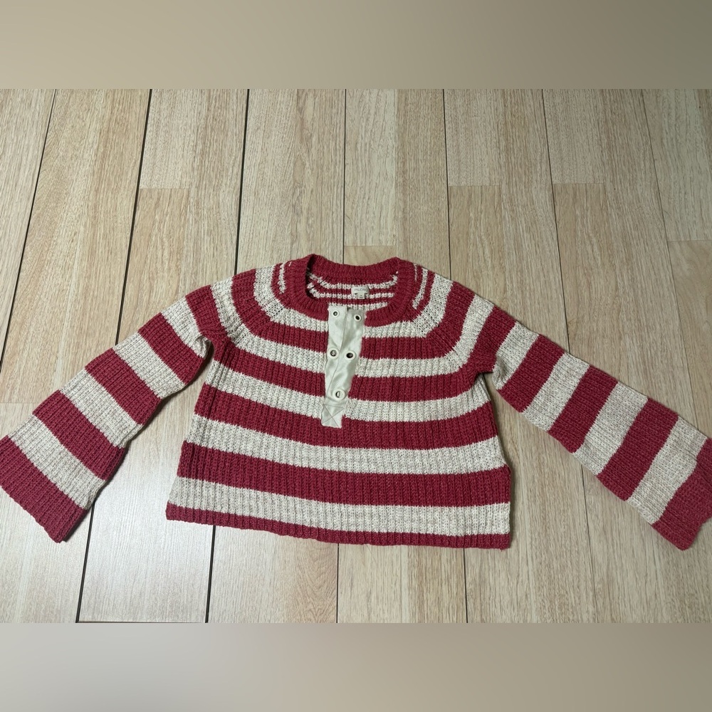 Anthropologie Pilcro Stripe Bell Sleeve Sweater - Picture 5 of 10